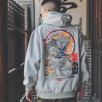 Moda chłopcy fajne męskie bluzy z kapturem Hip hopowe japońskie bluzy w stylu Casual Streetwear mężczyźni kobiety luźne swetry Harajuku diabeł bluza z kapturem mężczyzna 5